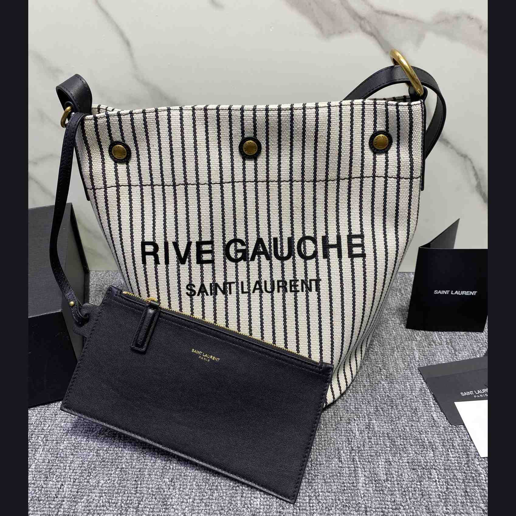 Saint Laurent YSL Rive Gauche Bucket Canvas (31x20x27.5cm) - DesignerGu