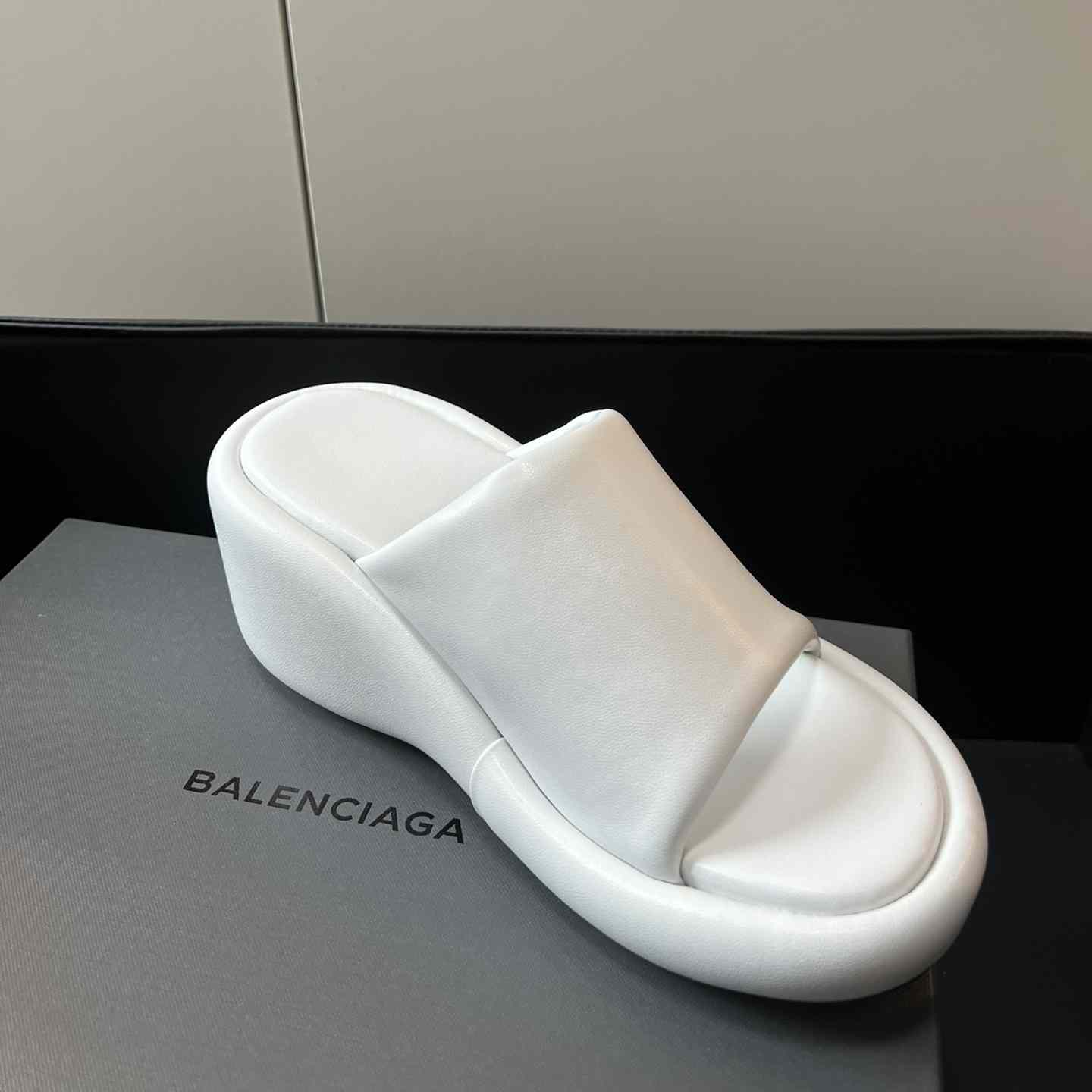 Balenciaga White Rise Wedge Sandals - DesignerGu