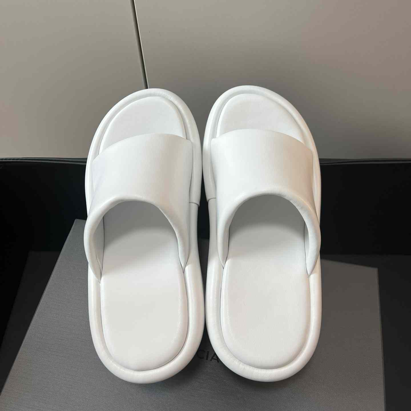 Balenciaga White Rise Wedge Sandals - DesignerGu