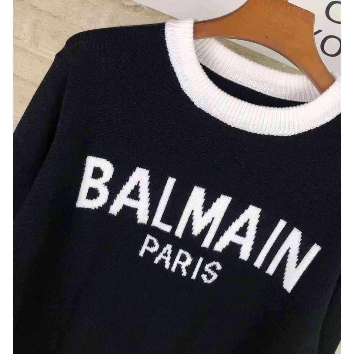 Balmain Wool Jumper With Balmain Logo - DesignerGu