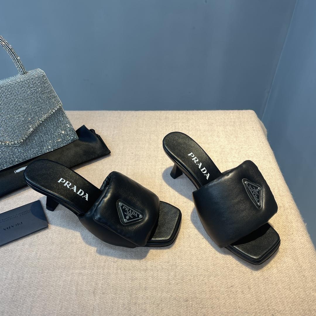 Prada Soft Padded Nappa Sandals - DesignerGu