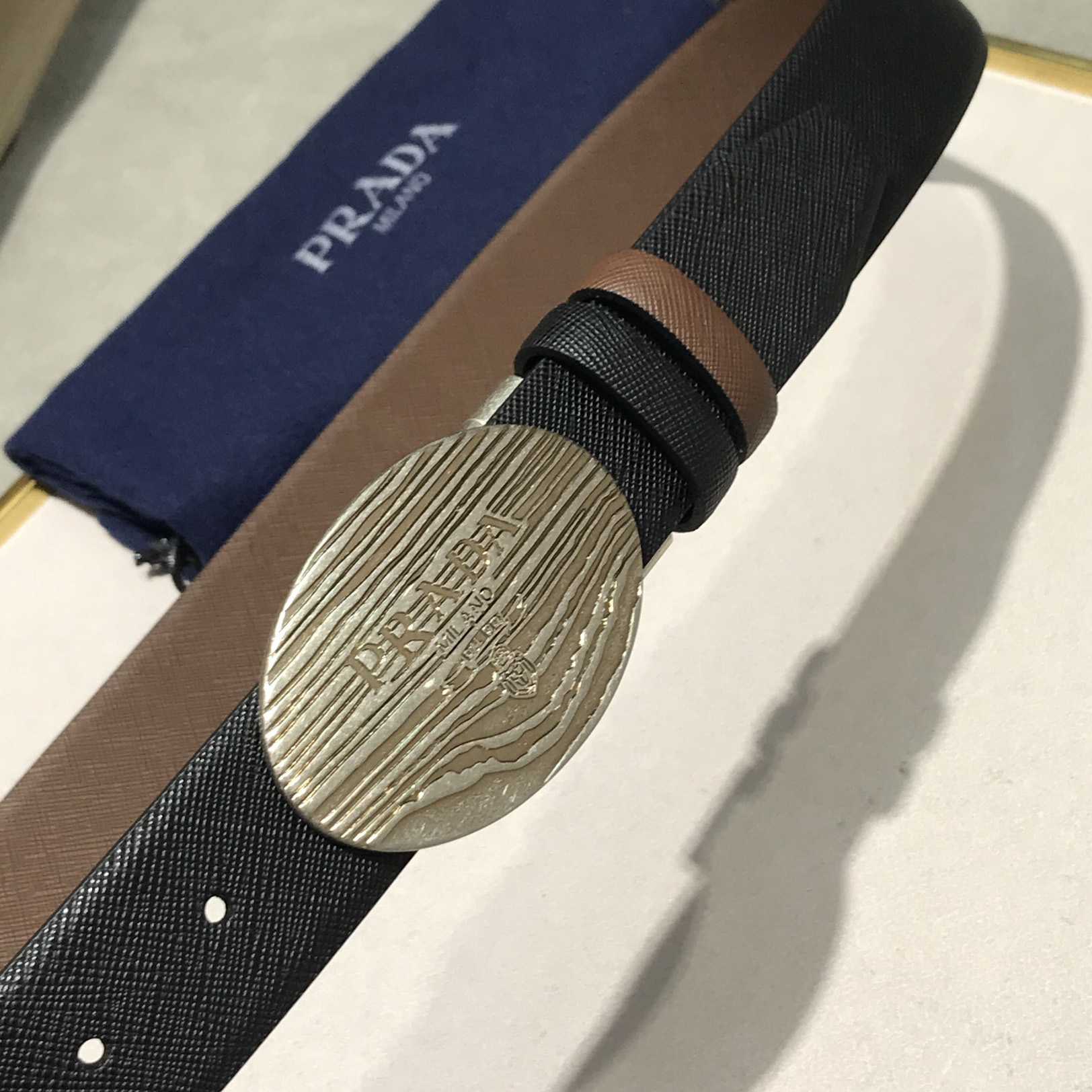 Prada Leather Belt - DesignerGu