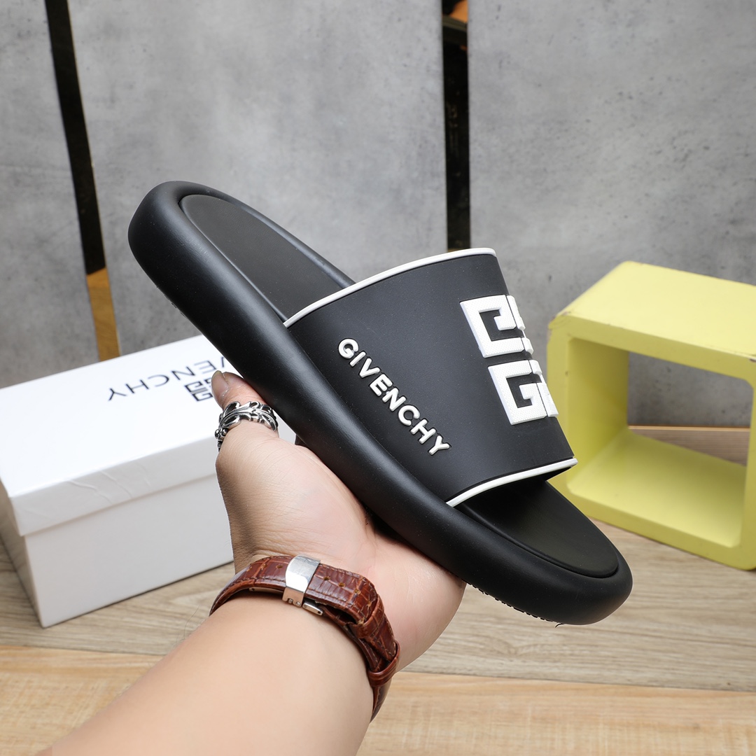 Givenchy 4G Logo Rubber Slides Sandals - DesignerGu