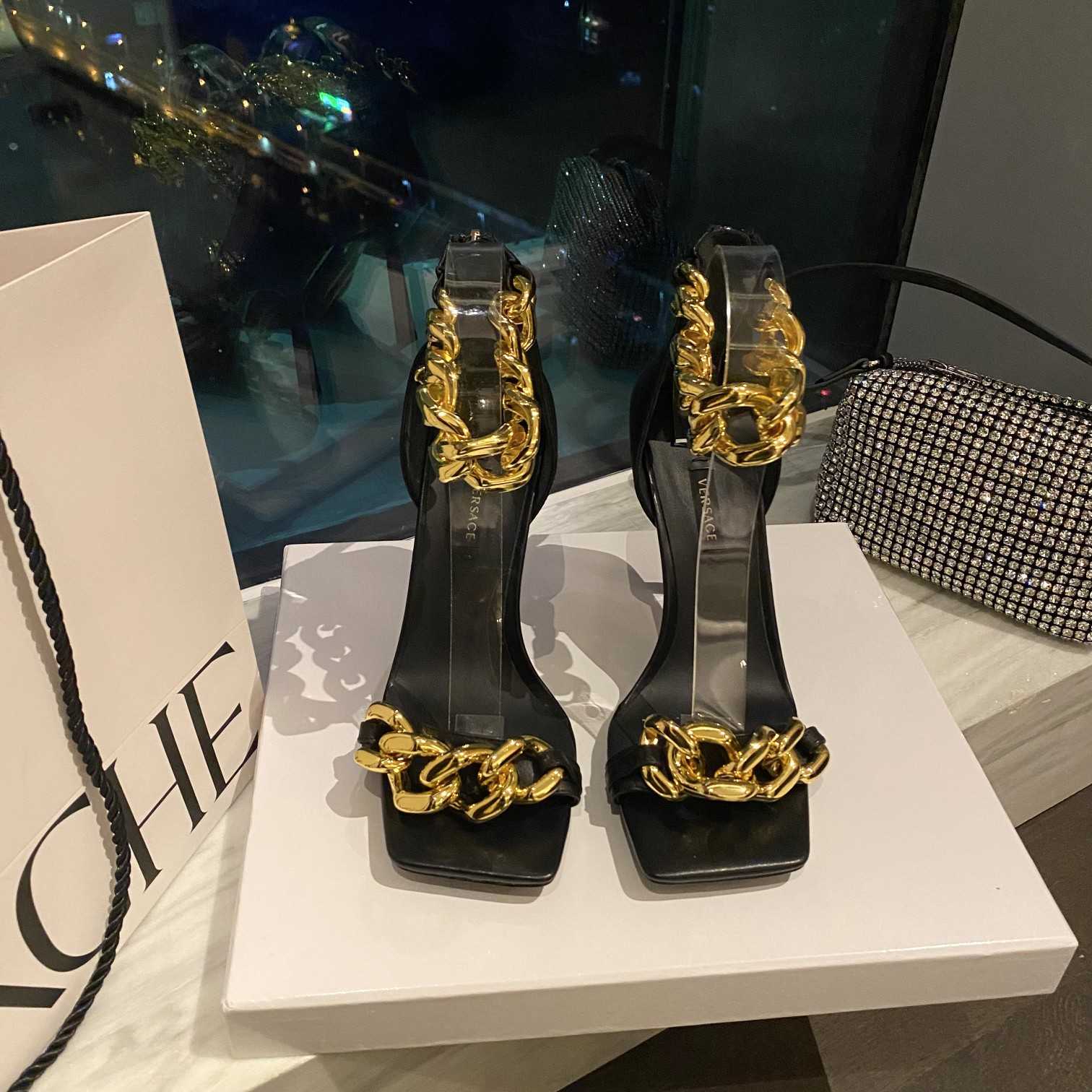 Versace Medusa Chain High Heel Sandals - DesignerGu