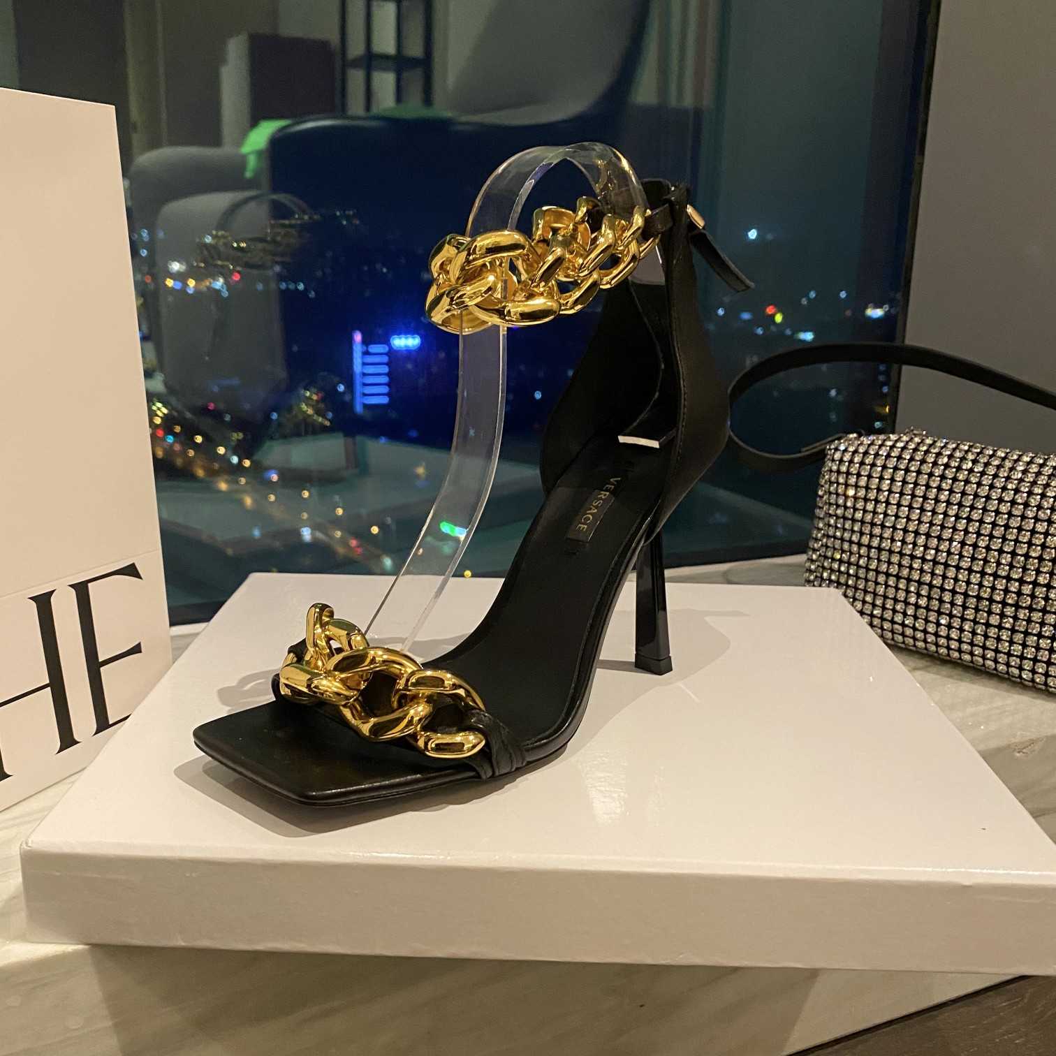 Versace Medusa Chain High Heel Sandals - DesignerGu