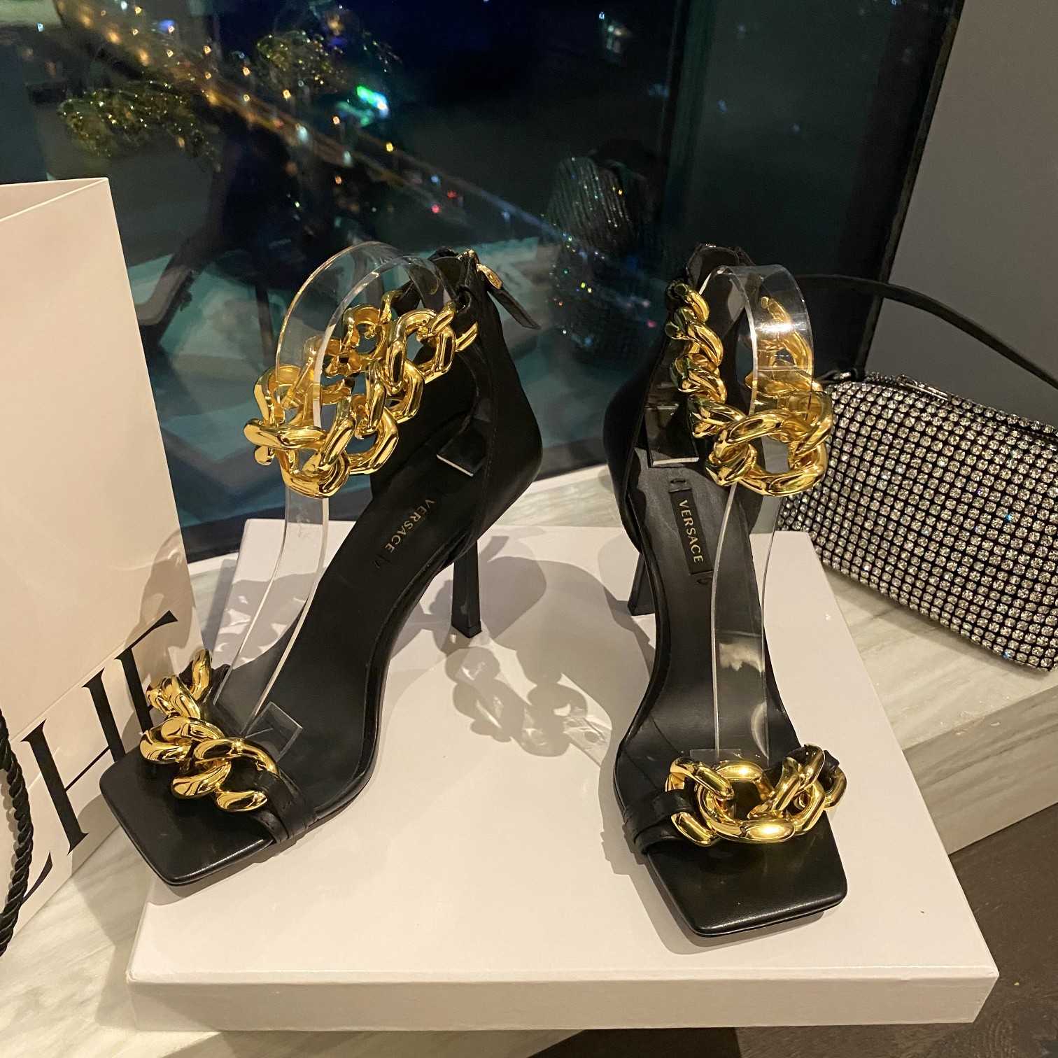 Versace Medusa Chain High Heel Sandals - DesignerGu