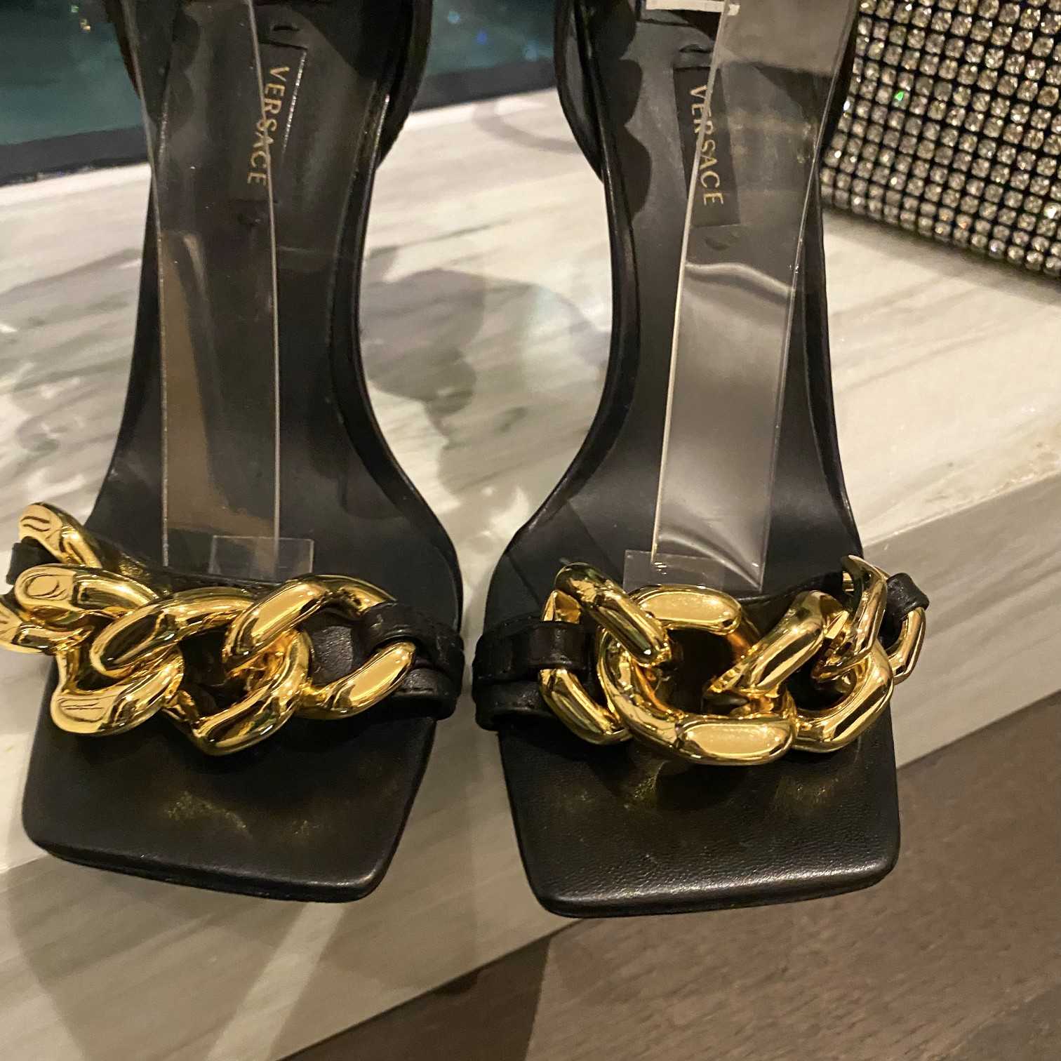 Versace Medusa Chain High Heel Sandals - DesignerGu