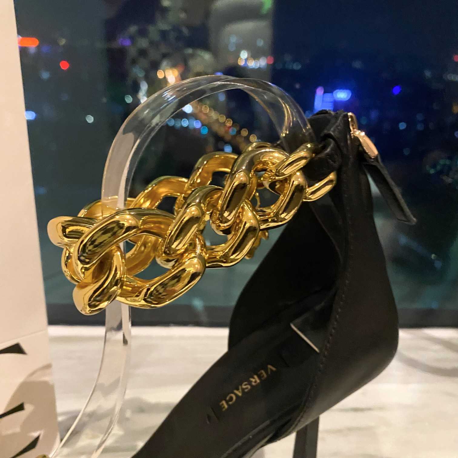 Versace Medusa Chain High Heel Sandals - DesignerGu