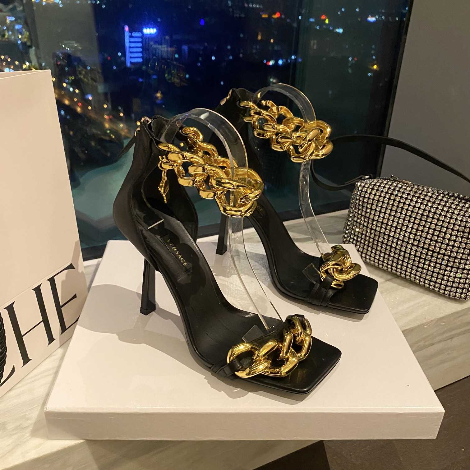 Versace Medusa Chain High Heel Sandals - DesignerGu