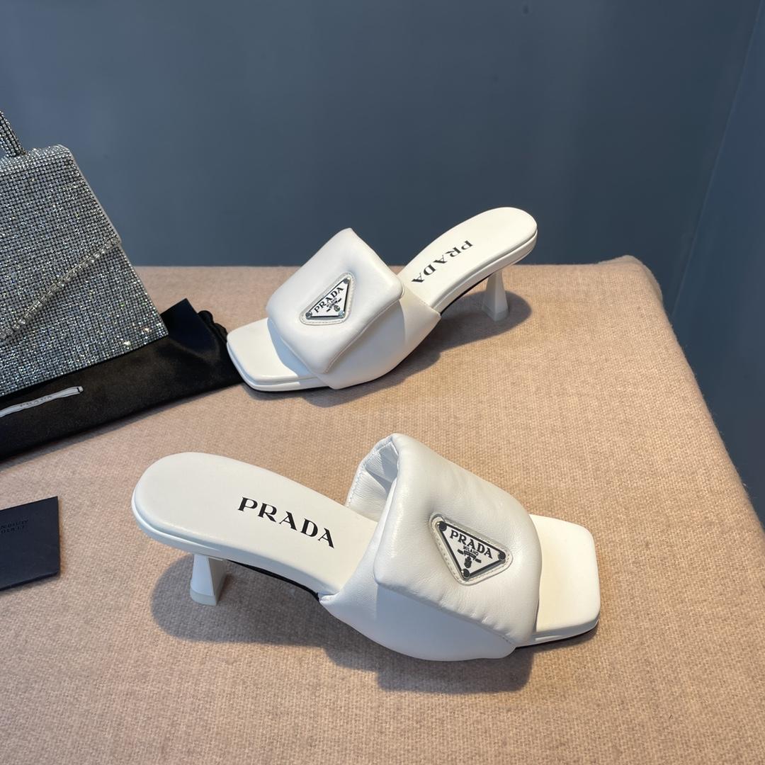 Prada Soft Padded Nappa Sandals - DesignerGu