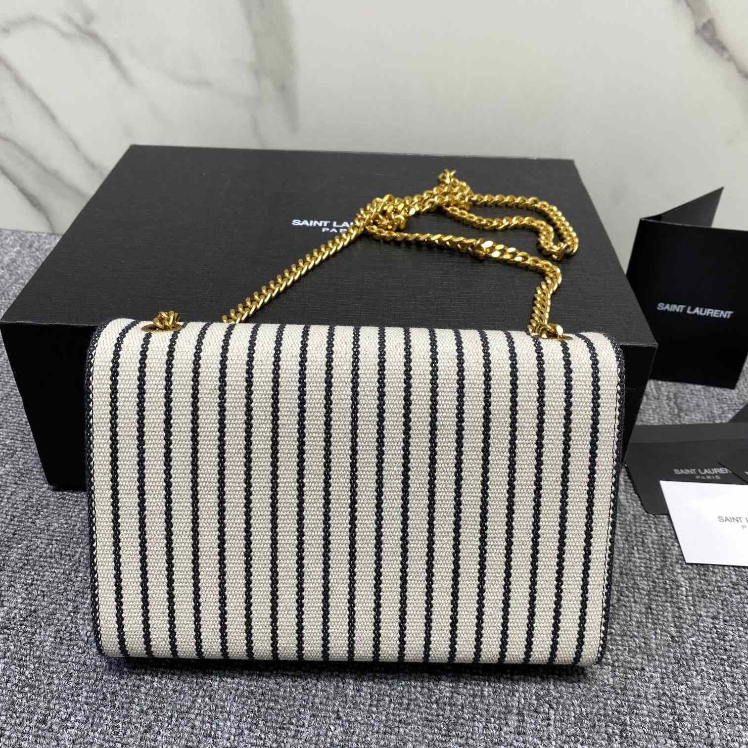 Saint Laurent Striped Small Chain Bag(20x13x5.5cm) - DesignerGu