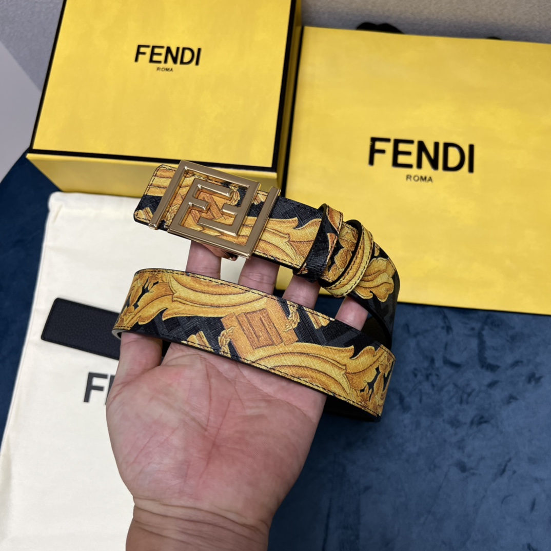 Fendi x Versace Fendace Reversible Belt - DesignerGu