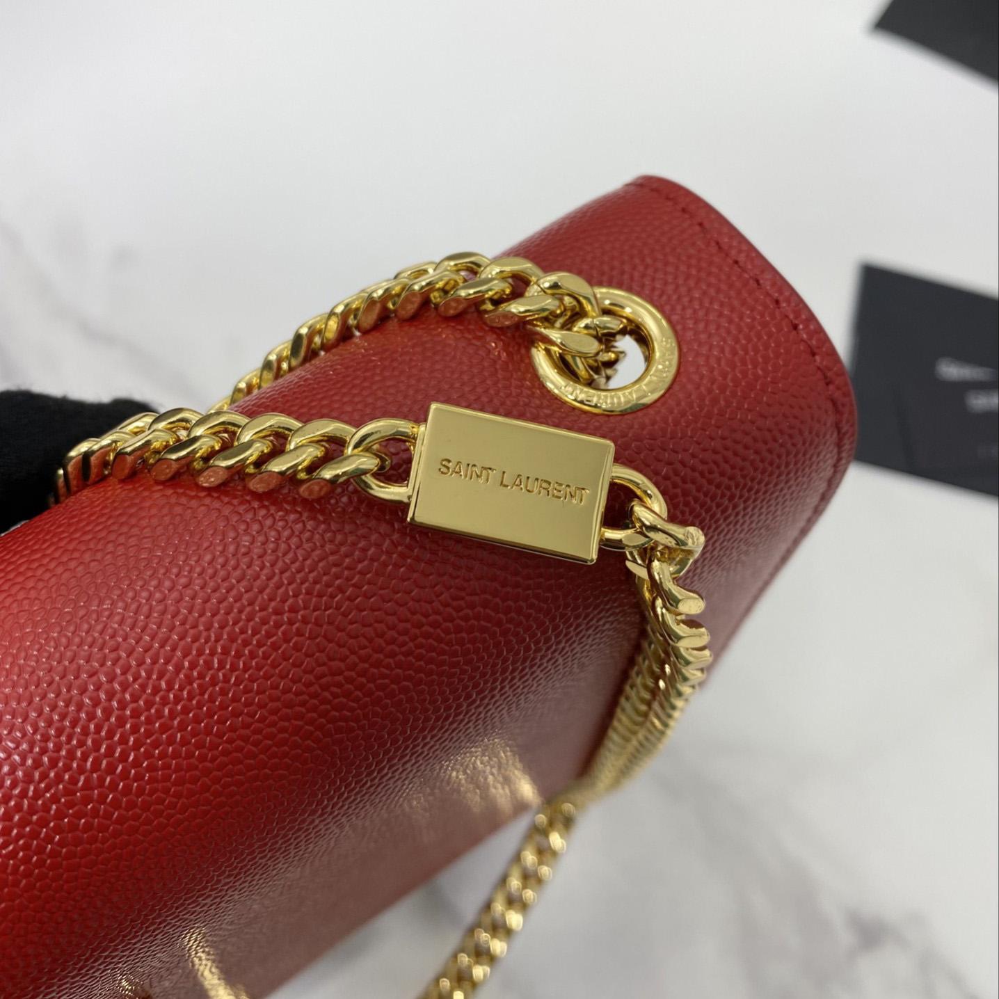 Saint Laurent Kate Medium Chain Bag In Grain De Poudre Embossed Leather - DesignerGu