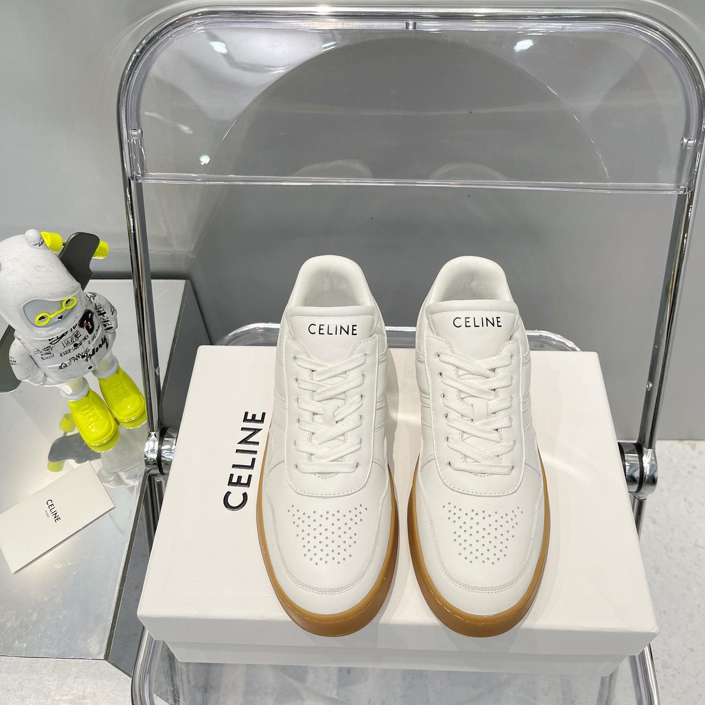 Celine Trainer Low Lace -Up Sneaker In Calfskin - DesignerGu