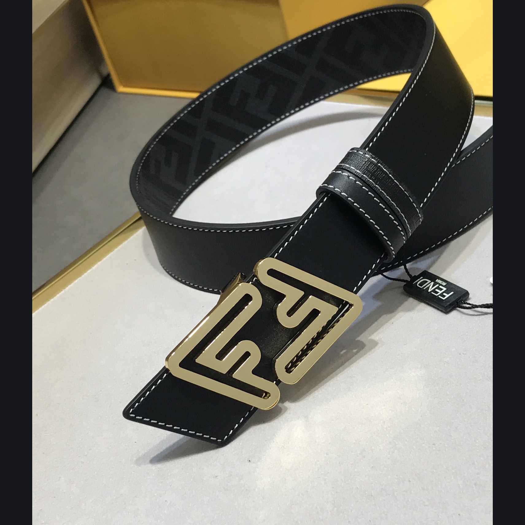 Fendi Black Leather Belt - DesignerGu