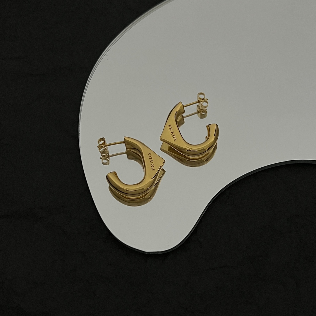Prada Eternal Gold Small Earrings In Yellow Gold - DesignerGu