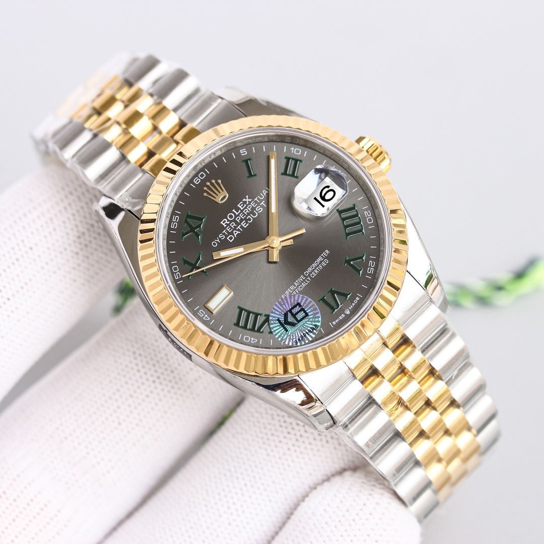 Rolex Datejust Oystersteel Steel Yellow Gold Dark Grey Dial Jubilee - DesignerGu