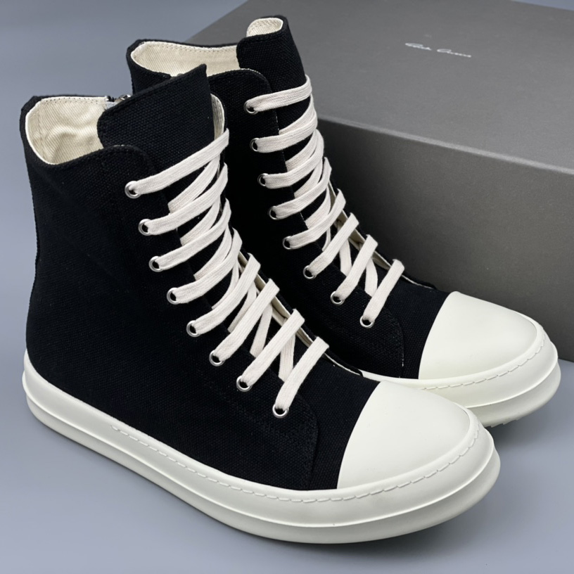 Rick Owens Black Suede High Sneakers - DesignerGu