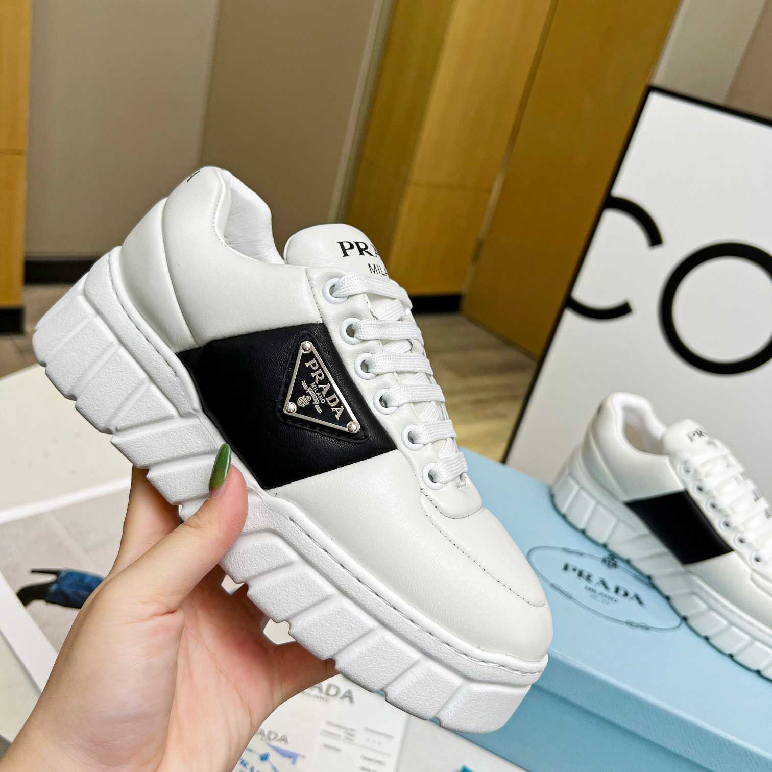 Prada Padded Nappa Leather Sneakers - DesignerGu