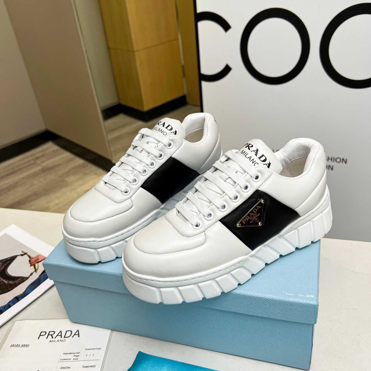 Prada Padded Nappa Leather Sneakers - DesignerGu