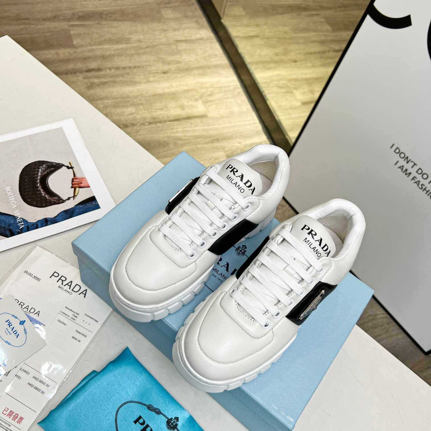 Prada Padded Nappa Leather Sneakers - DesignerGu