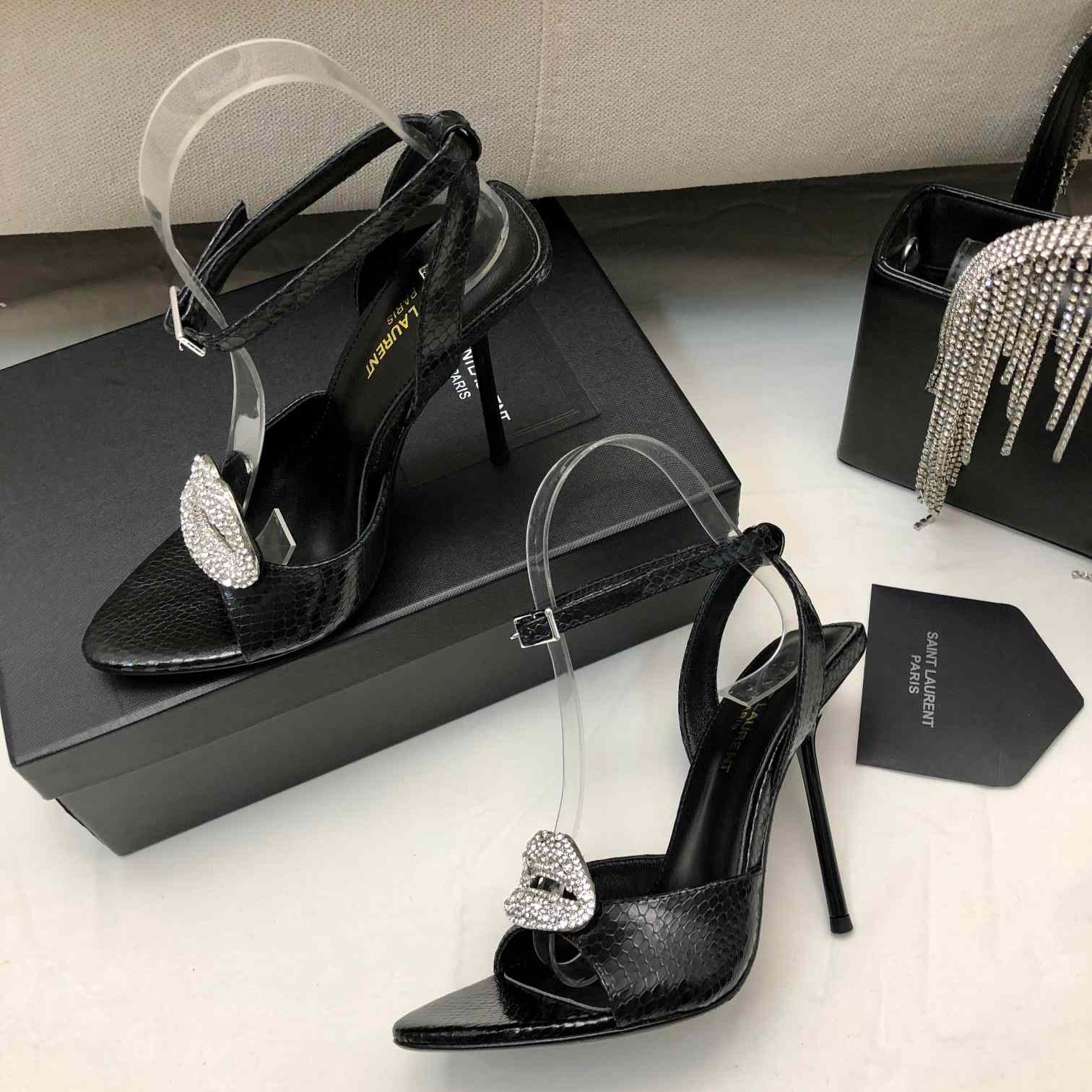 Saint Laurent Crystal-embellished Sandals - DesignerGu