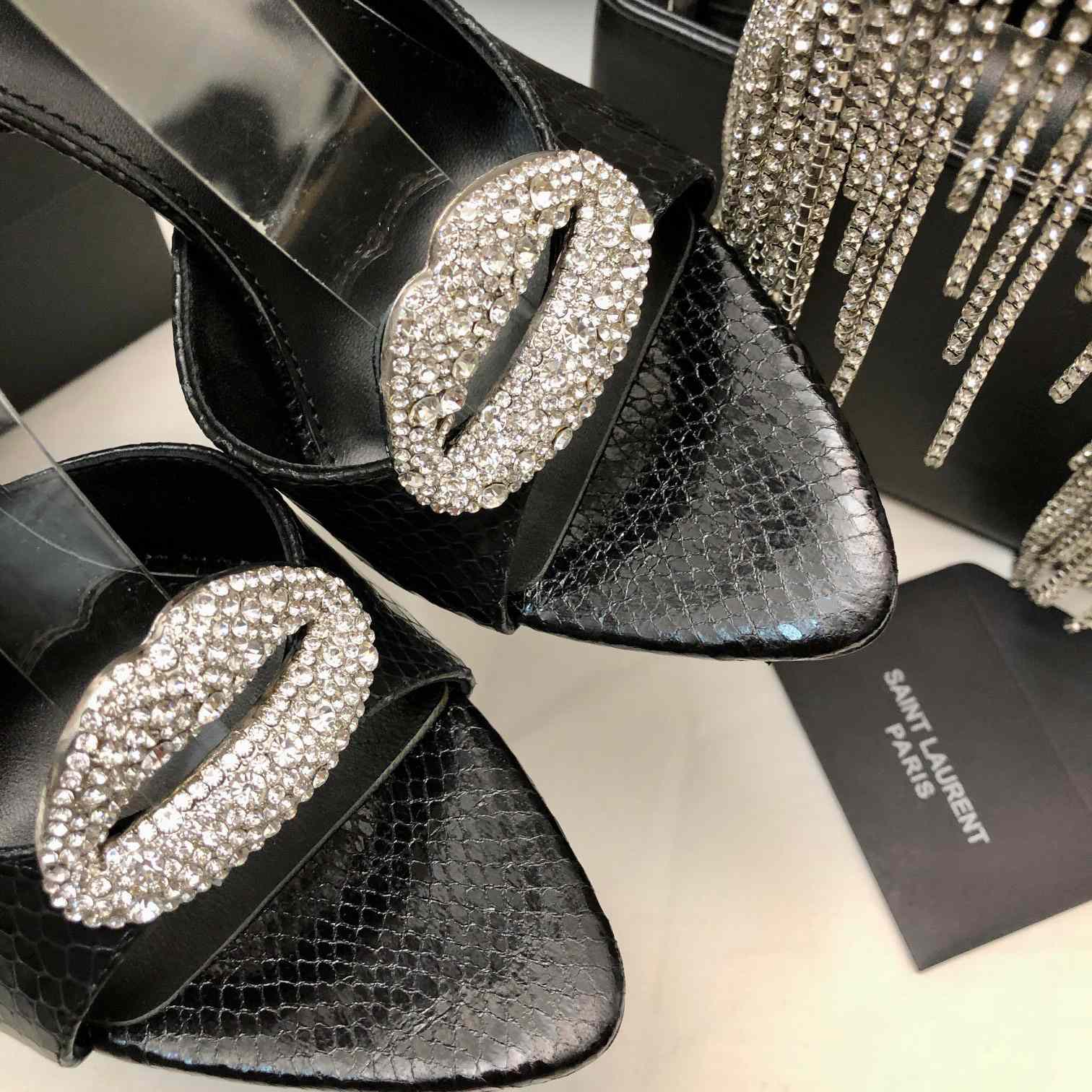 Saint Laurent Crystal-embellished Sandals - DesignerGu