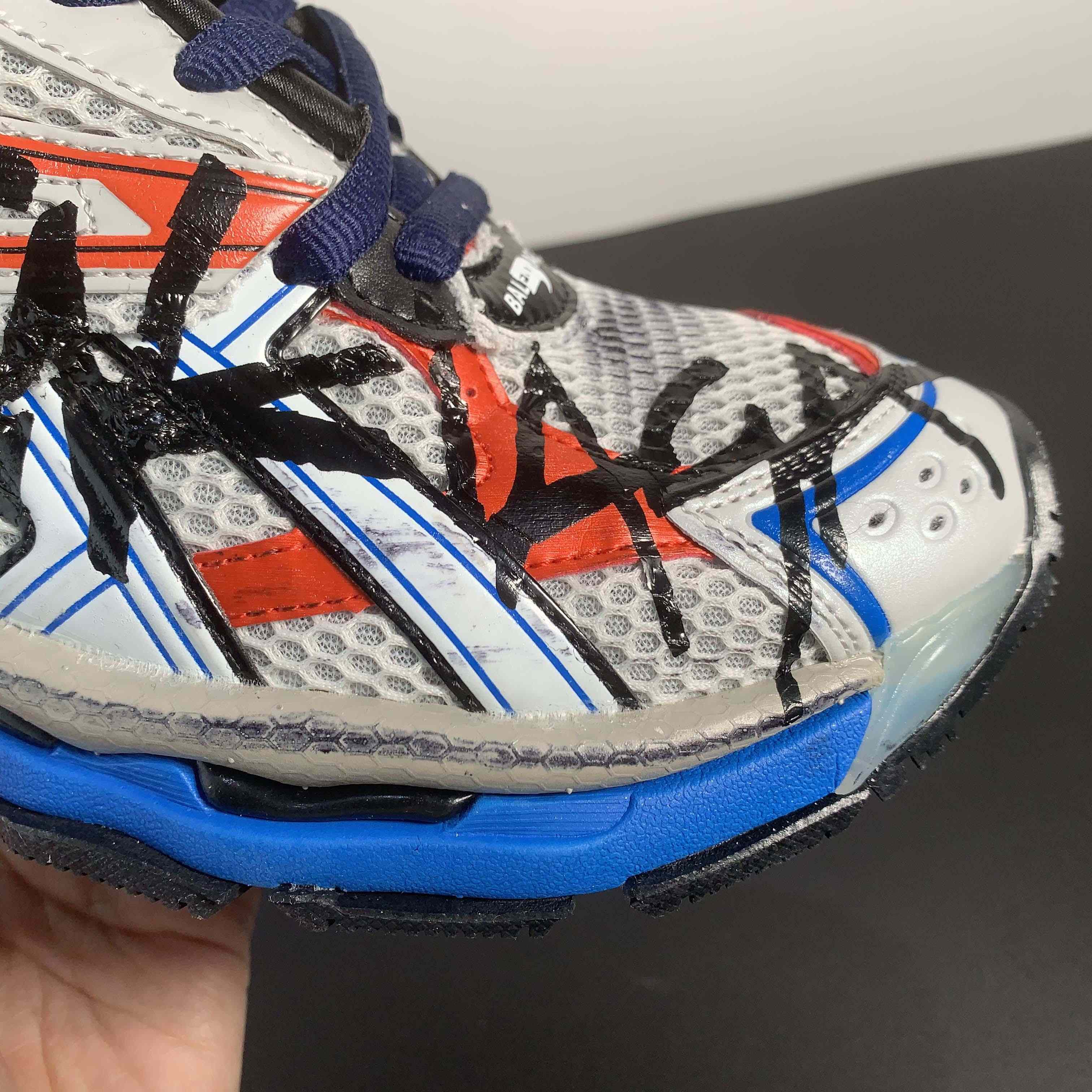 Balenciaga Runner Graffiti Sneaker In Blue - DesignerGu