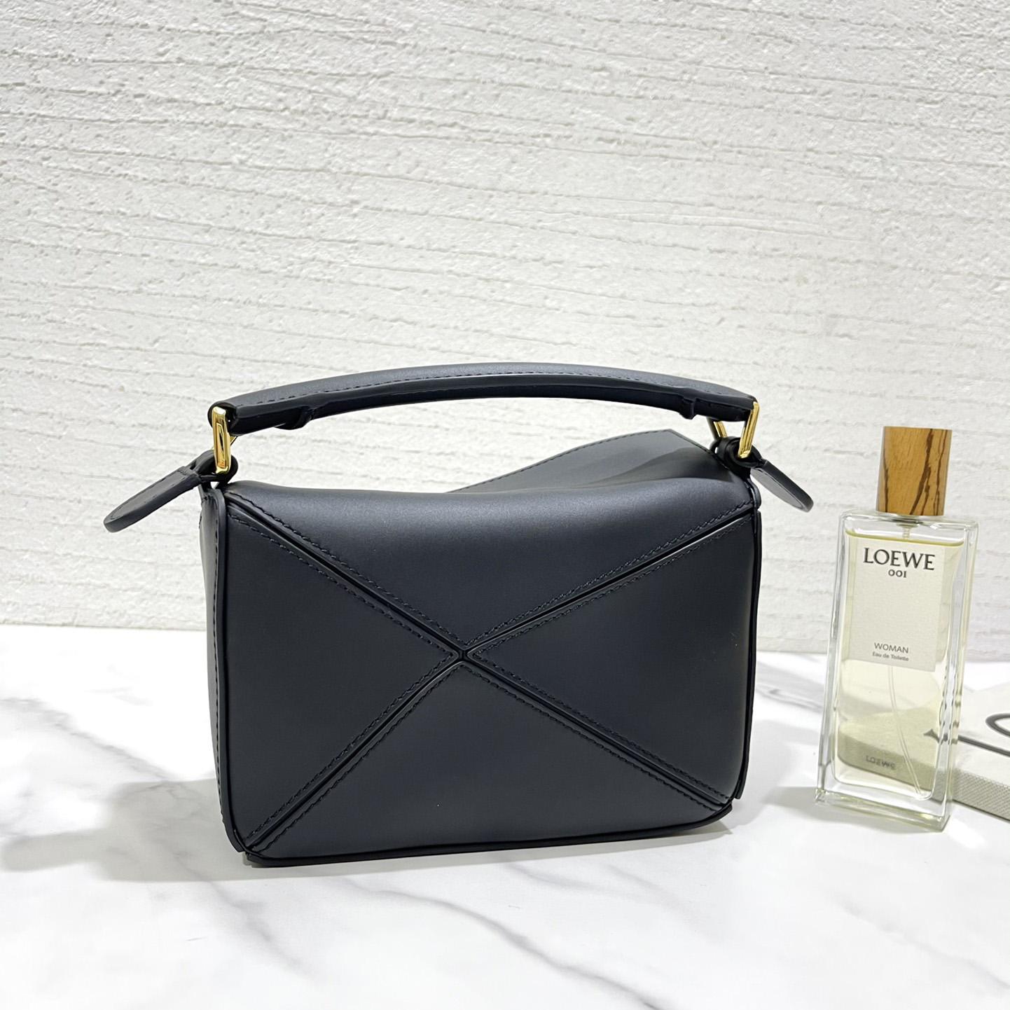 Loewe Calcifer Mini Puzzle Bag In Satin Calfskin And Crystal - DesignerGu