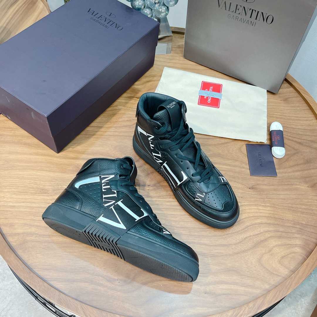 Valenti Mid-top Calfskin VL7N Sneaker With Bands - DesignerGu