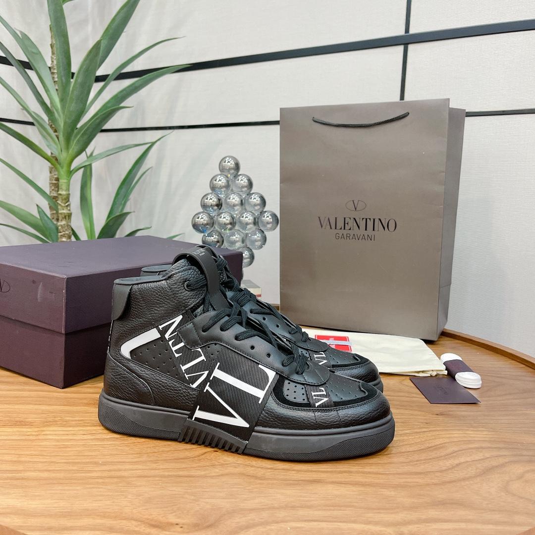 Valenti Mid-top Calfskin VL7N Sneaker With Bands - DesignerGu