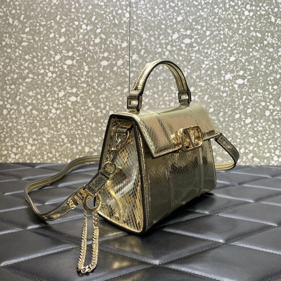 Valenti Small Vsling Metallic Ayers Leather Handbag  - DesignerGu