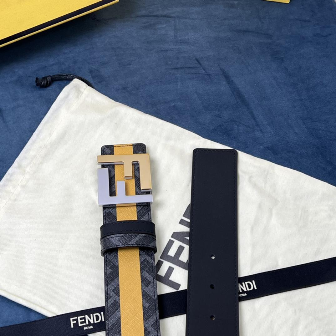 Fendi Reversible Black Leather Belt  - DesignerGu