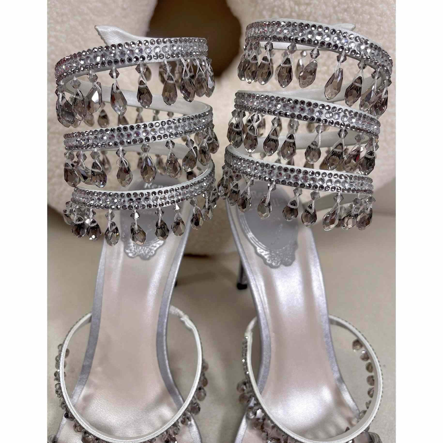 Rene Caovilla Elegant Evening Sandals Chandelier - DesignerGu