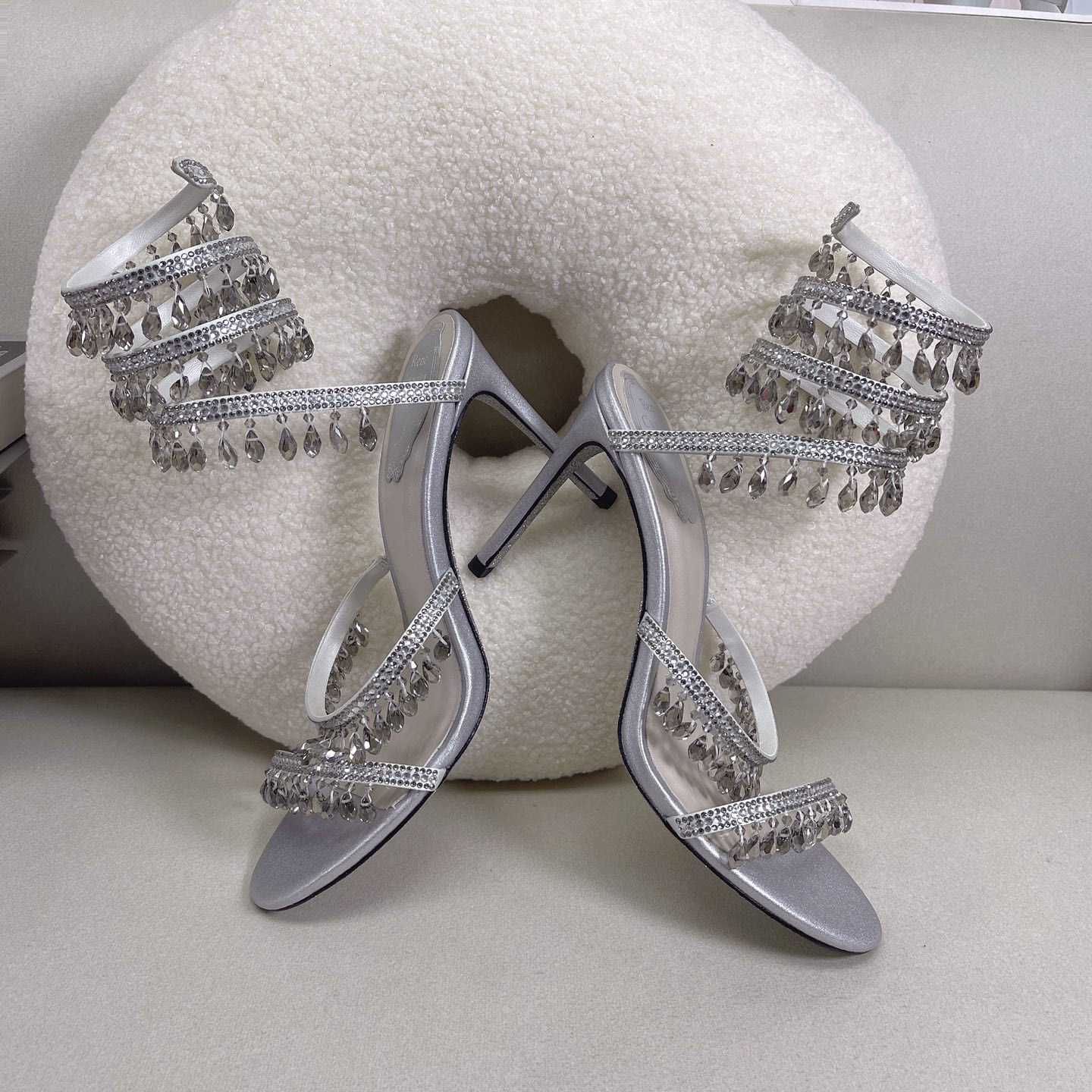 Rene Caovilla Elegant Evening Sandals Chandelier - DesignerGu