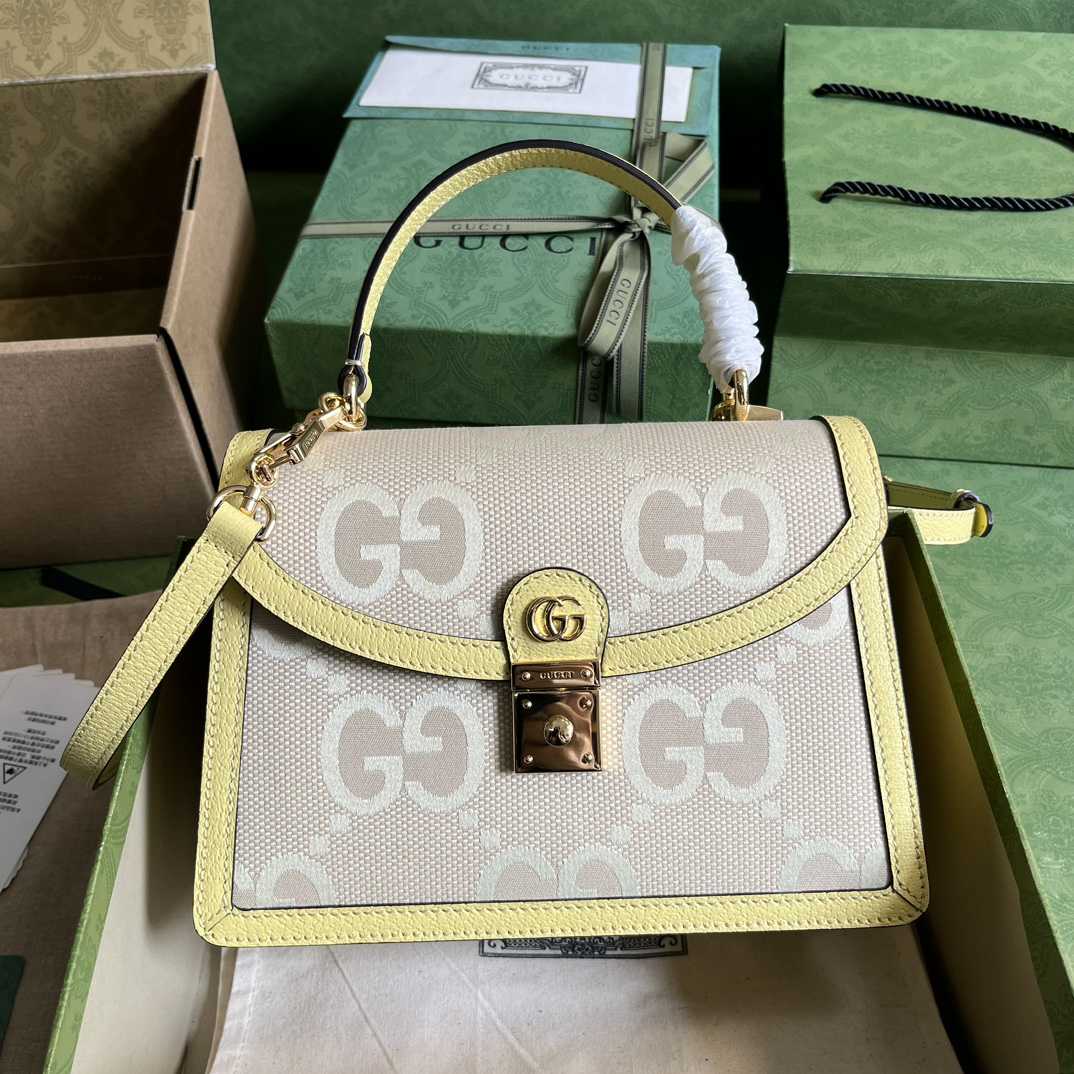 Gucci Ophidia Jumbo GG Top Handle Bag(25-17.5-7cm) - DesignerGu