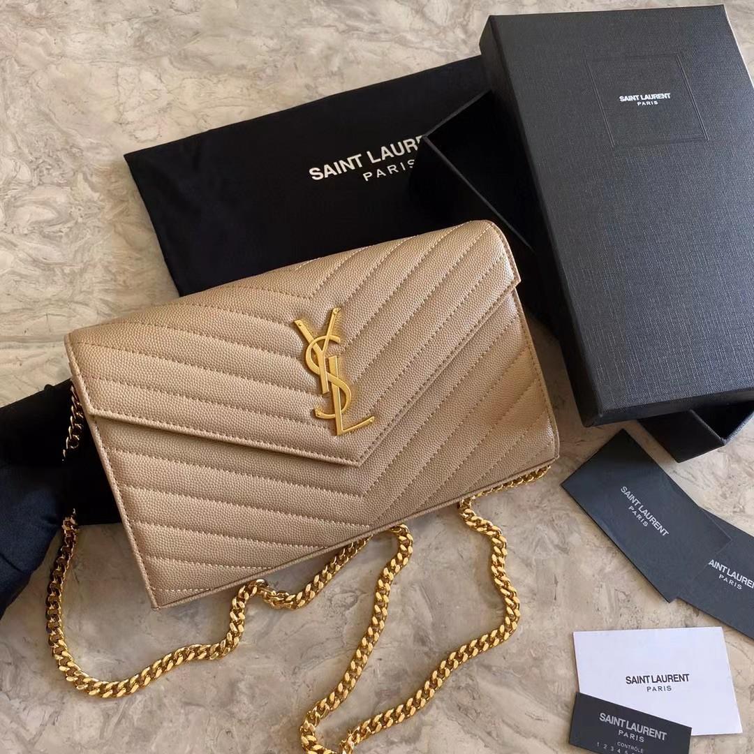 Saint Laurent Leather Shoulder Bag(22-14-4cm) - DesignerGu