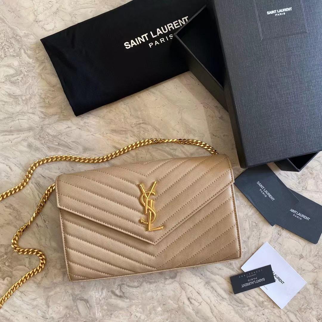 Saint Laurent Leather Shoulder Bag(22-14-4cm) - DesignerGu