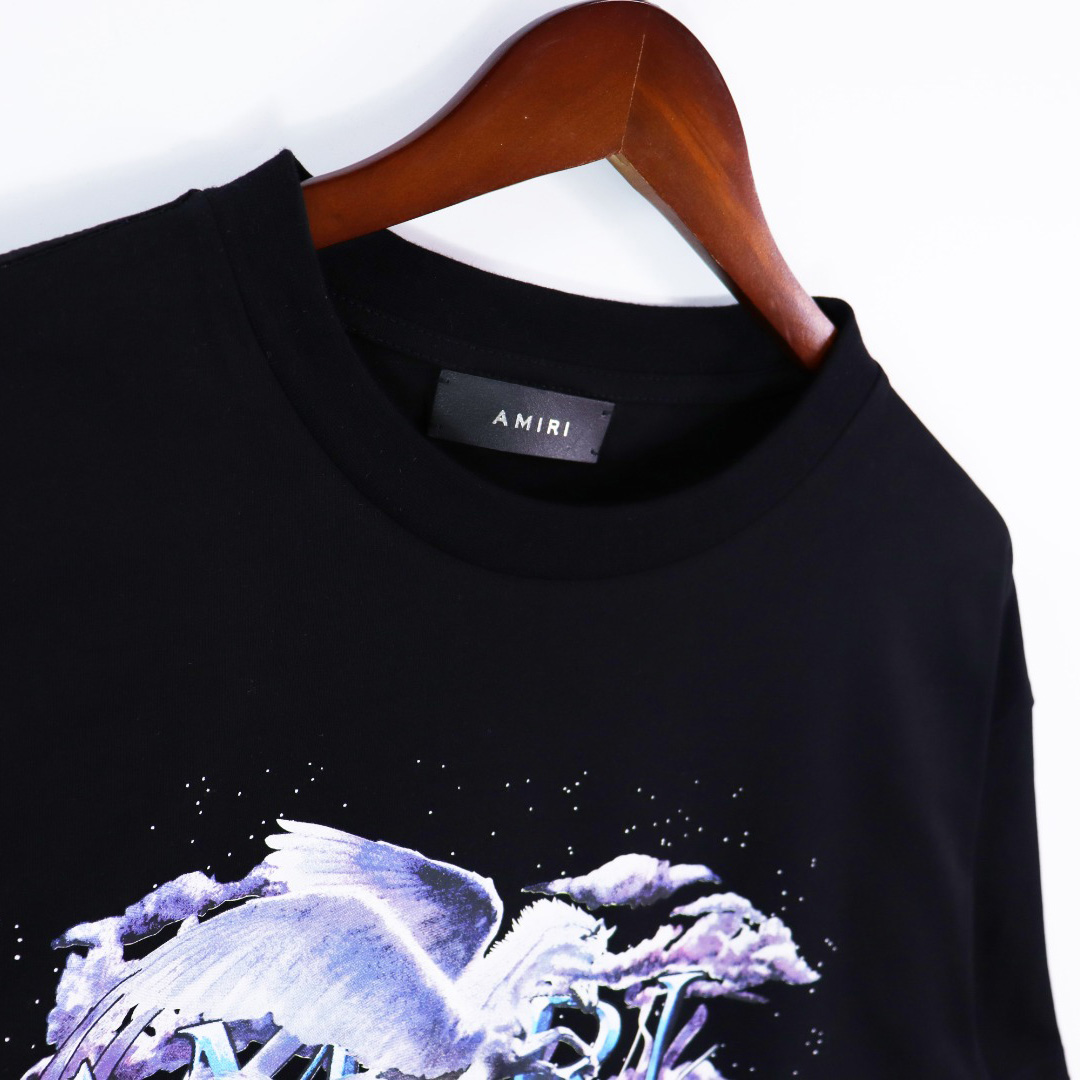 Amiri Pegasus Script Logo Tee - DesignerGu