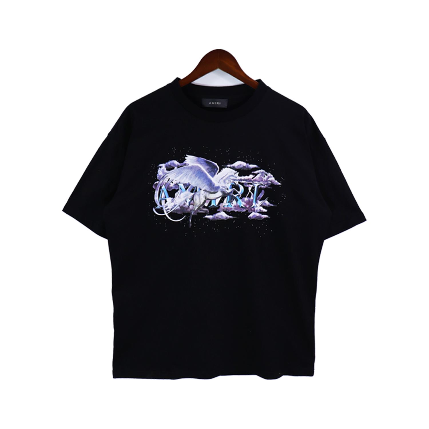 Amiri Pegasus Script Logo Tee - DesignerGu