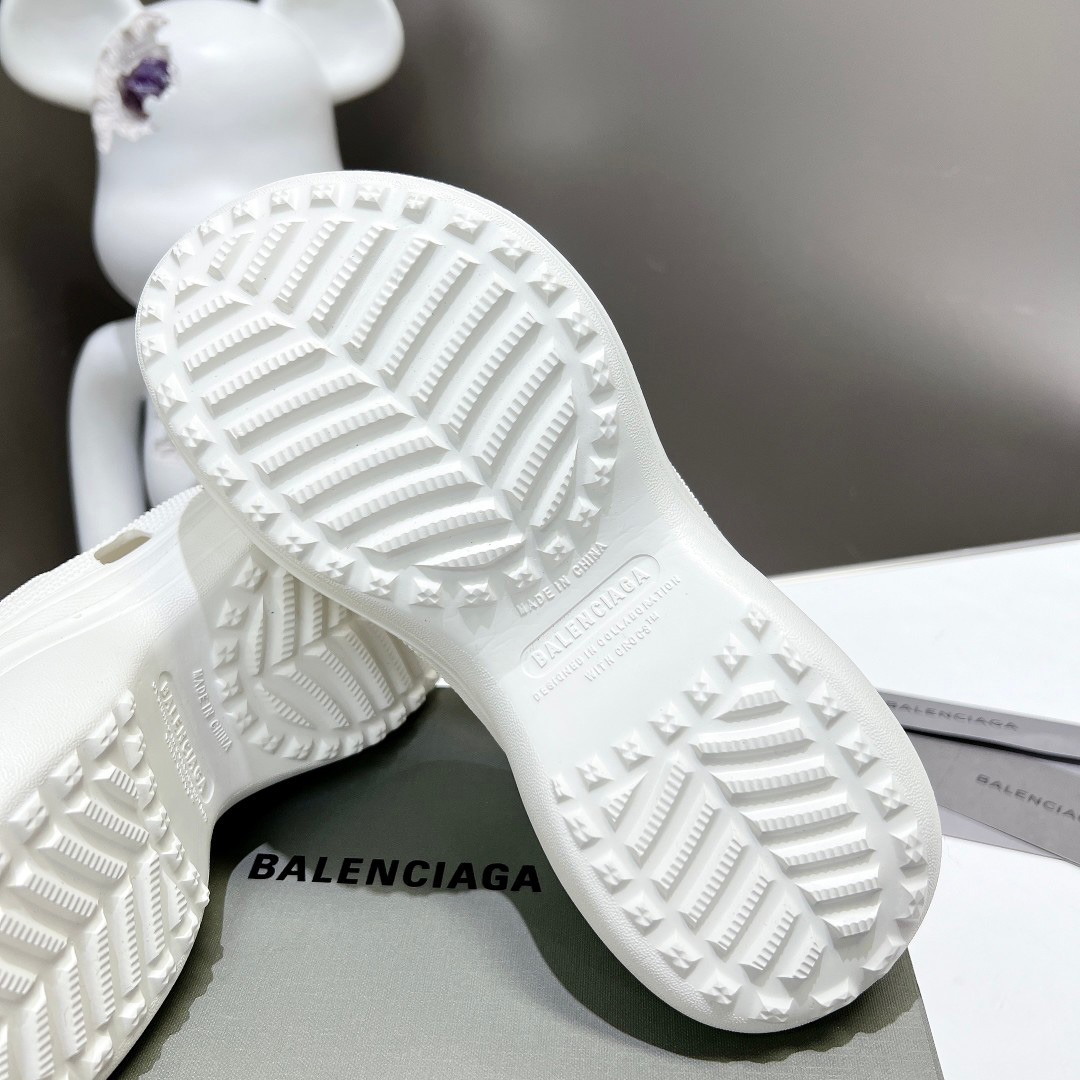 Balenciaga Women's Pool Crocs™ Slide Sandal In White - DesignerGu