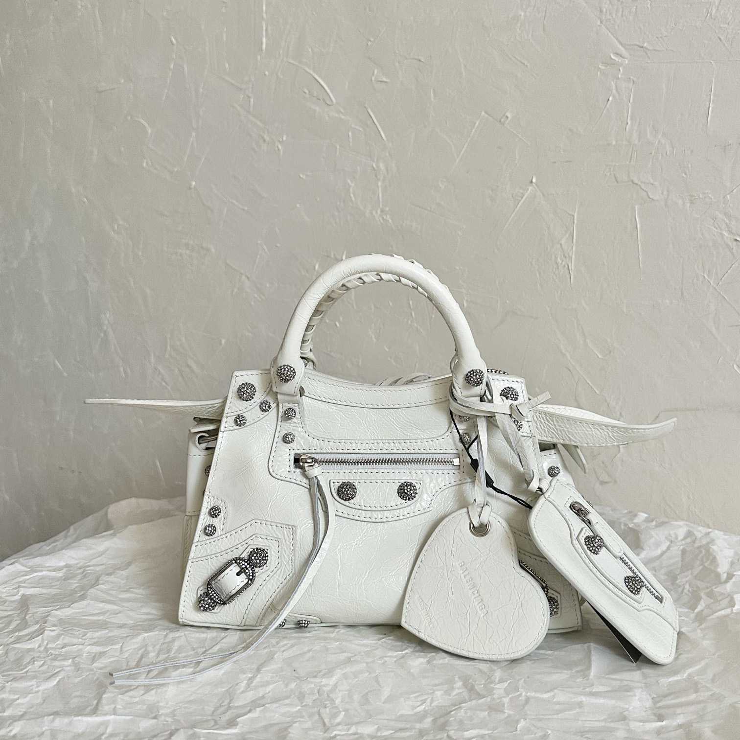 Balenciaga Women's Neo Cagole XS White Cross Body Bag(26×17.8×11.4cm) - DesignerGu