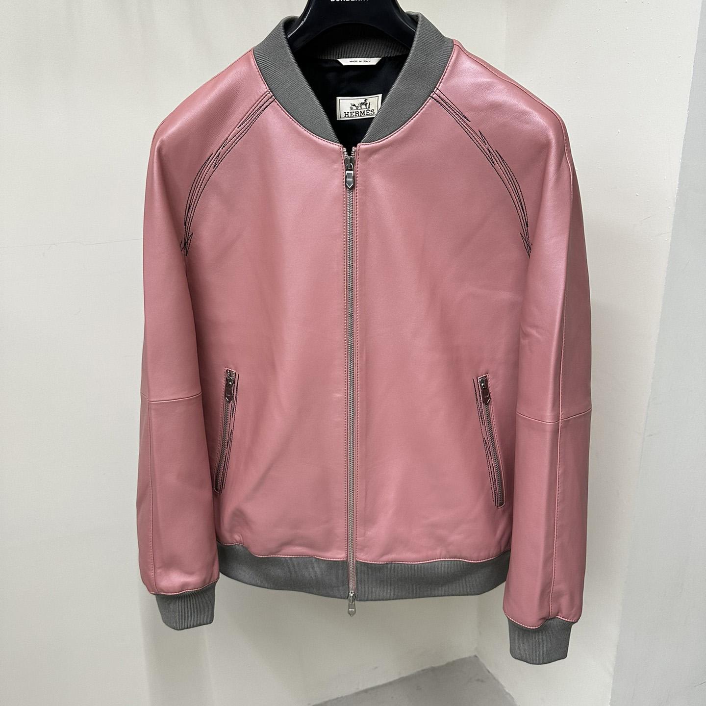 Hermes Jacket In Pink Calfskin - DesignerGu