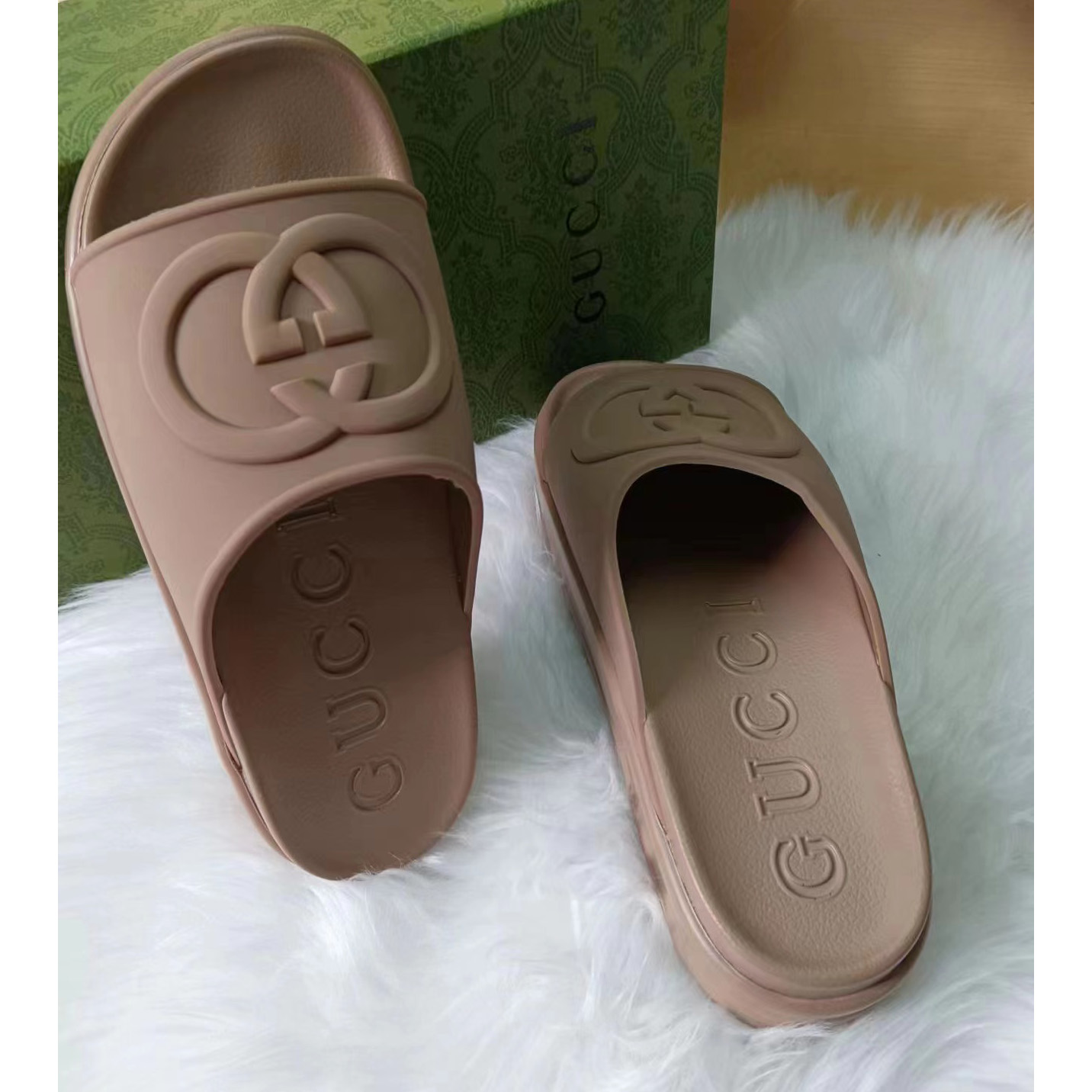 Gucci Interlocking G Slide Sandal  - DesignerGu