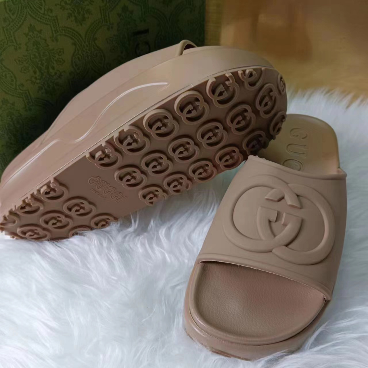 Gucci Interlocking G Slide Sandal  - DesignerGu