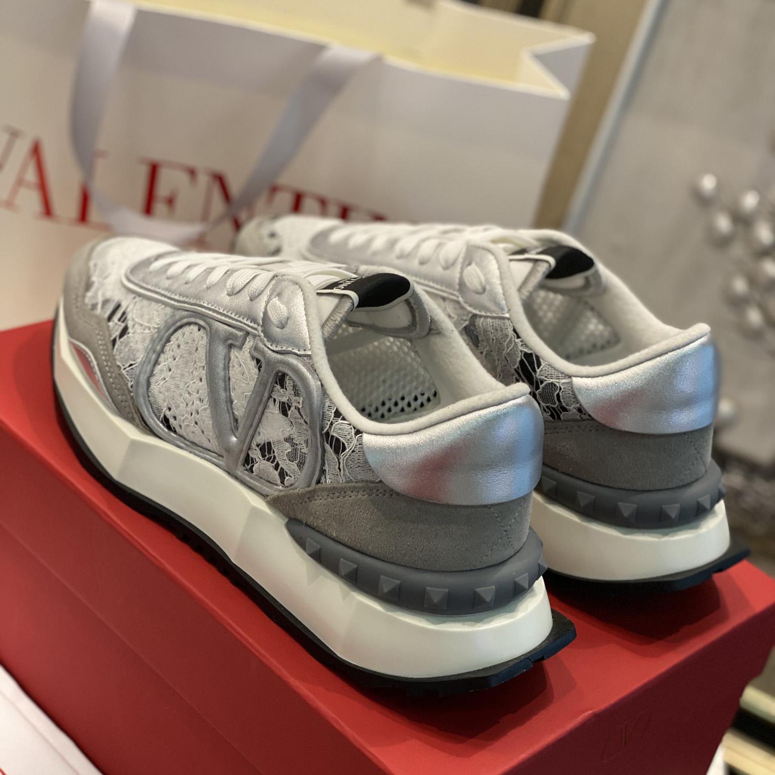 Valenti Lace And Mesh Lacerunner Sneaker  - DesignerGu