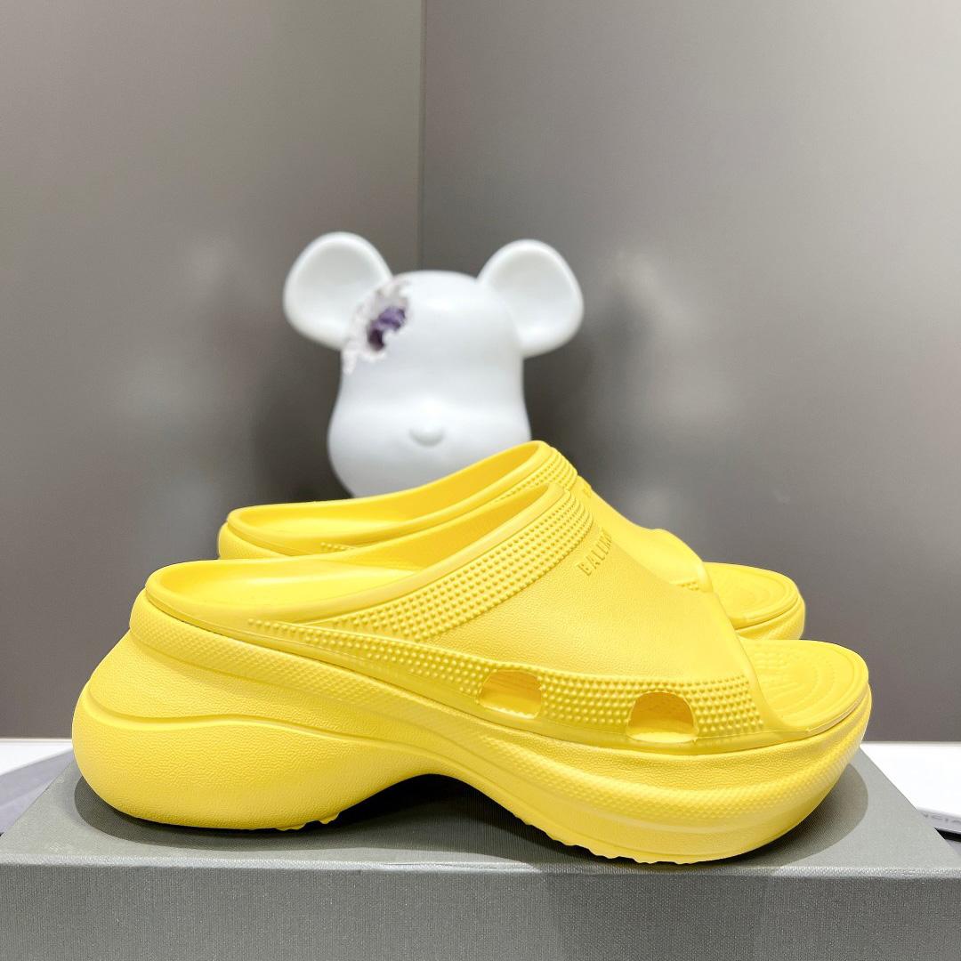 Balenciaga Women's Pool Crocs™ Slide Sandal In Yellow - DesignerGu