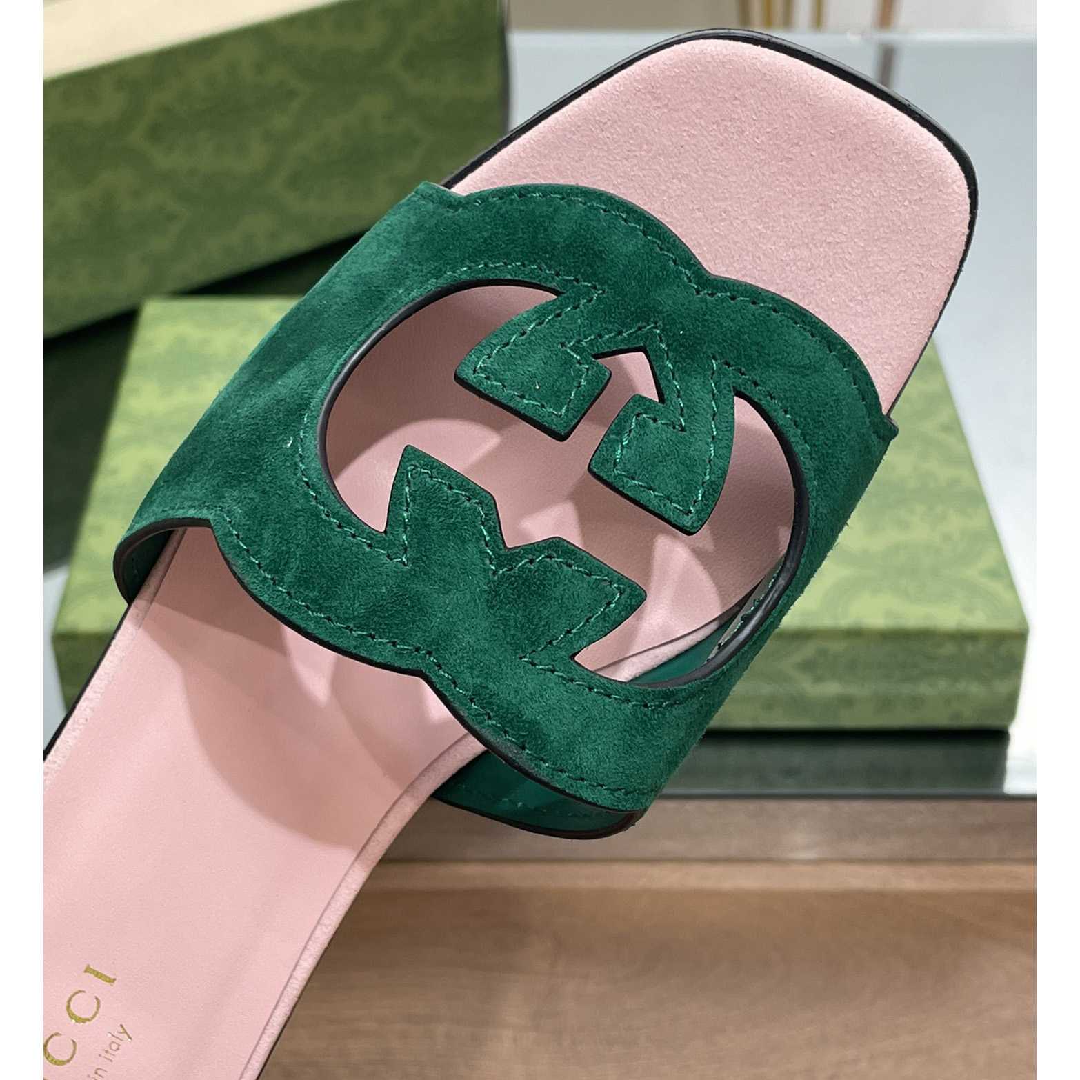 Gucci Women's Interlocking G Cut-out Slide Sandal - DesignerGu