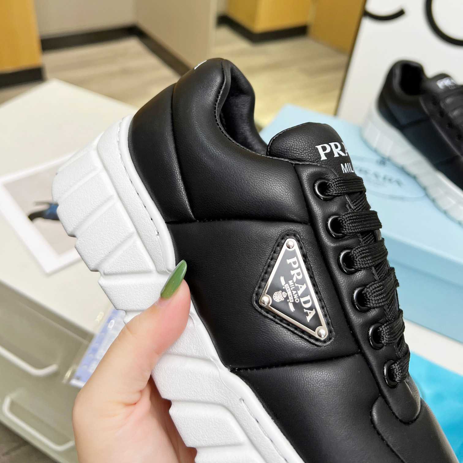 Prada Padded Nappa Leather Sneakers - DesignerGu