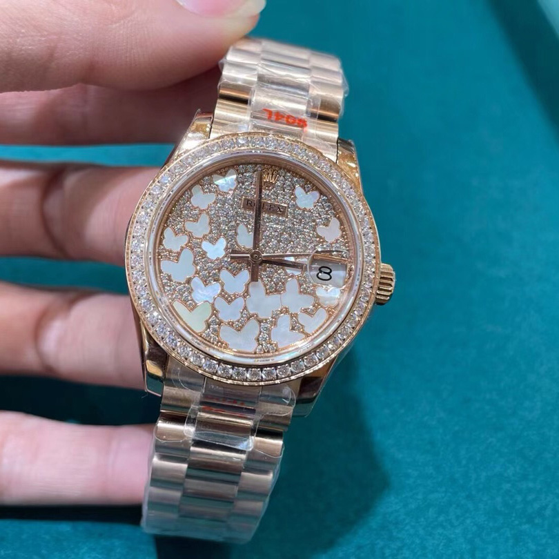 Rolex Rose Gold Datejust 31 Watch - DesignerGu